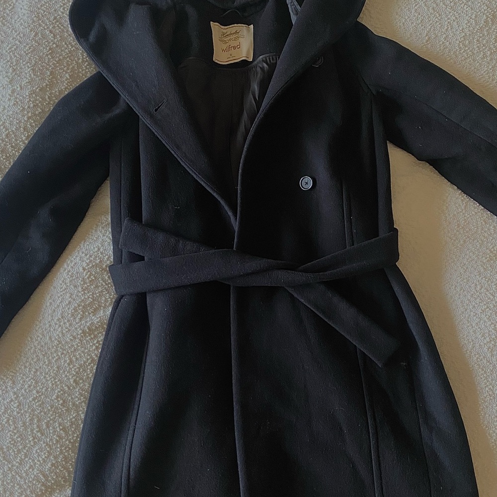 Wilfred Midnight Black Hooded Jacket